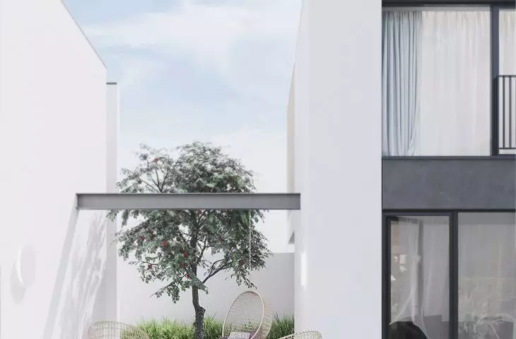 Open space between buildings allows for relaxation