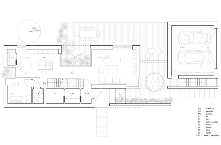 Garden IN house project, first floor plan