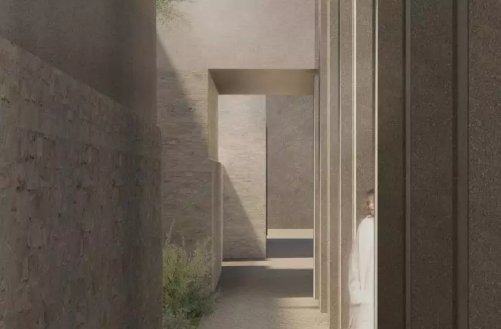 A wall separates the Dream Center from its surroundings