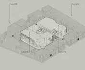Sleep center, axonometry 