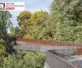 Kładka pieszo-rowerowa z zapory na Wzgórze Zamkowe w Dobczycach