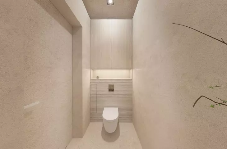 Wnętrze domu inspirowane Chorwacją, toaleta