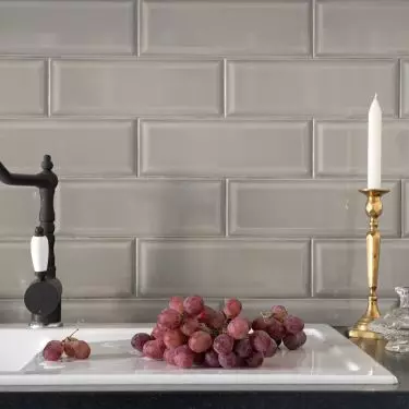 Sink with gray tiles