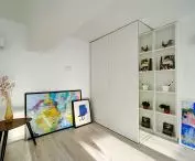 The mezzanine also has a large closet and a shelf
