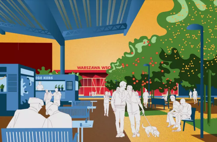 Millennium Route - visualization of the square in front of the station