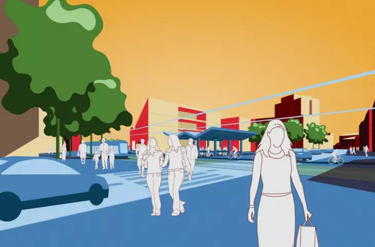 Tysiąclecia Route - visualization of the square at Grochowska Street