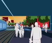 Tysiąclecia route - visualization of the tunnel under the eastern station