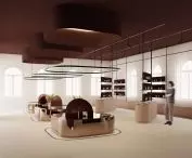 The shape of the lighting replicates the shape of the displays