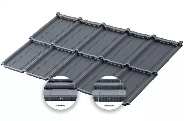 Como modular roofing tile - symmetrical and the flattest of all the roofing tiles available on the market, in both smooth and fine microwave versions