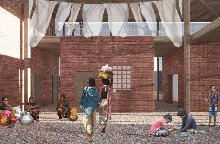 Rural Bookmark project, courtyard interior