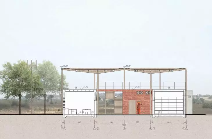 Projekt Rural Bookmark, przekrój A-A