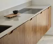 The fronts of the cabinets were made of solid wood