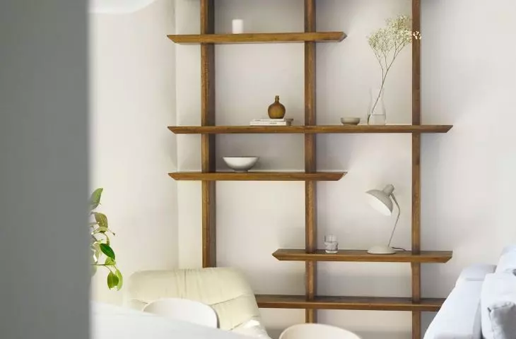 View from the kitchen of the author's wall rack