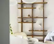 View from the kitchen of the author's wall rack