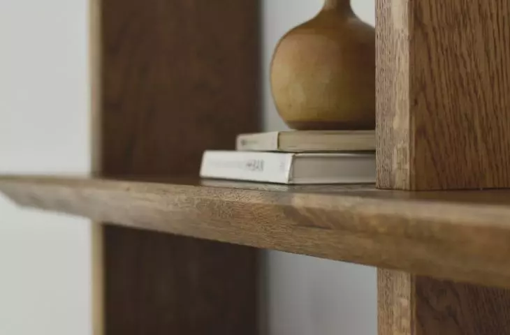 The architects also designed a wall rack