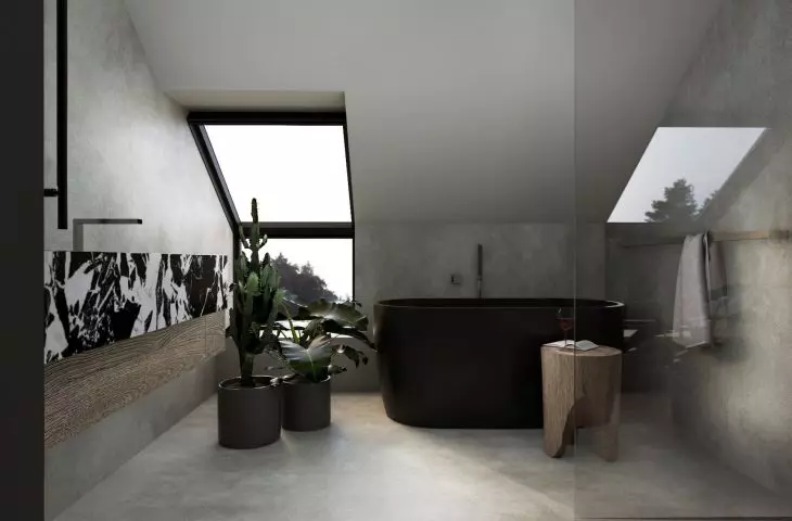 Spacious bathing area