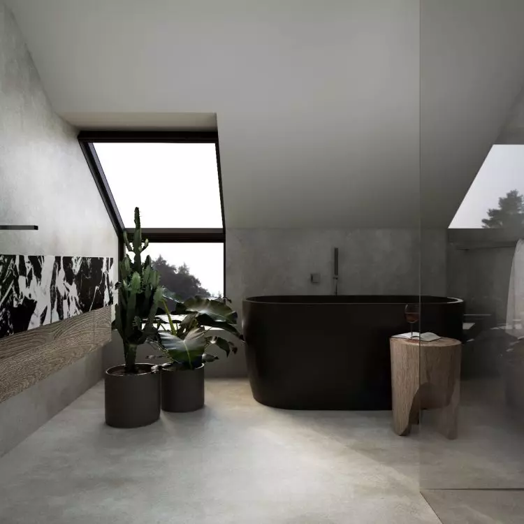Spacious bathing area