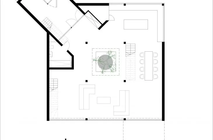 Projekt Casa Cubo de Rubik, rzut parteru