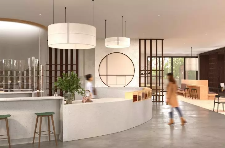 Tea room design, customer service area 