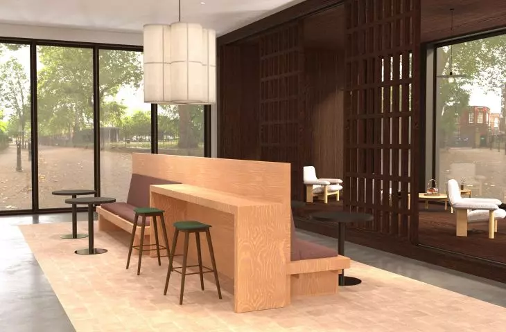 Wooden partitions refer to Japanese shōji