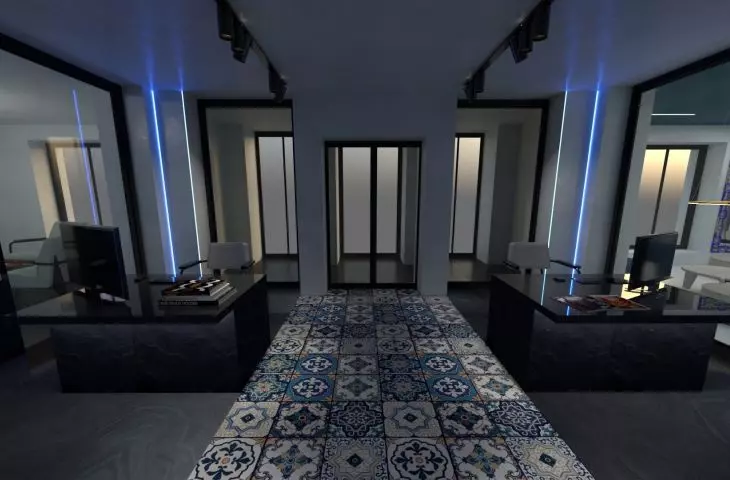 The travel agency is located on the first floor