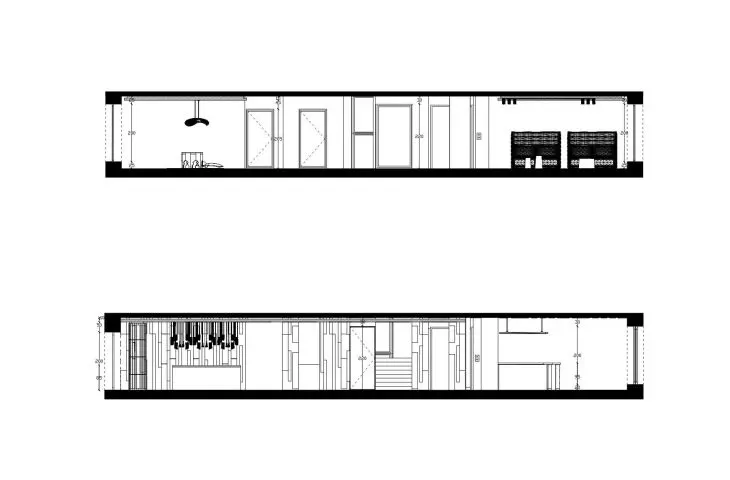 Design of a place to exchange dreams and travel experiences, cross sections