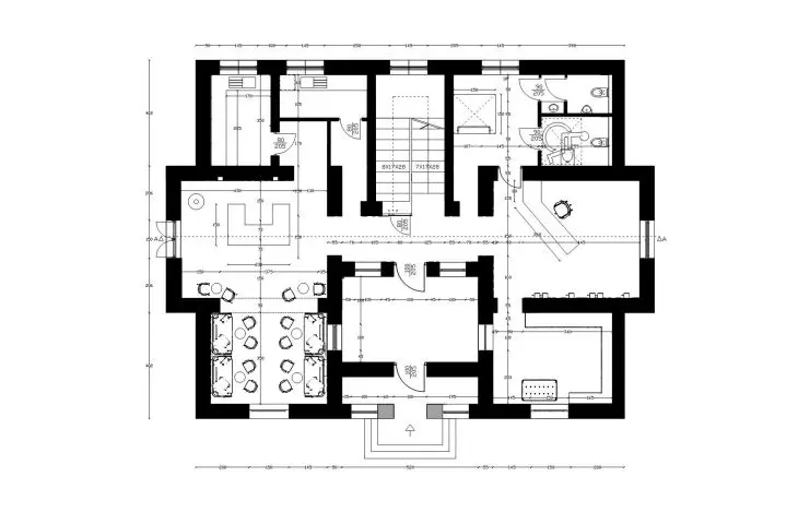 Design of a place to exchange dreams and travel experiences, first floor plan