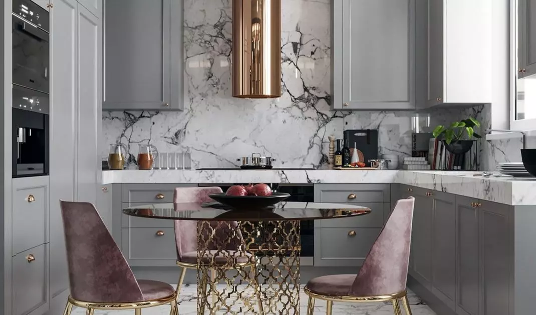 Kitchen in glamour style