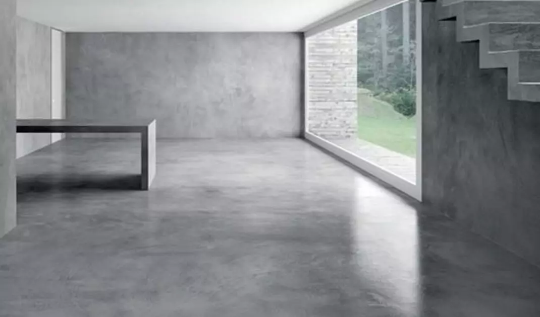 Microcement surfaces in a minimalist interior