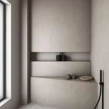 Microcement on the wall surface