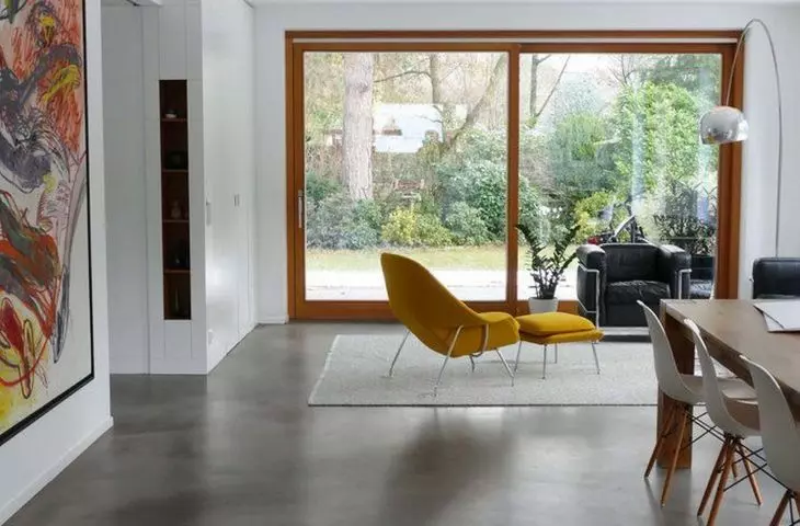 Microcement floor surface