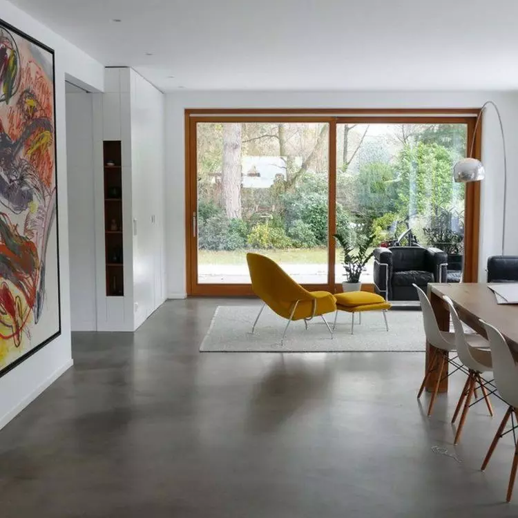 Microcement floor surface