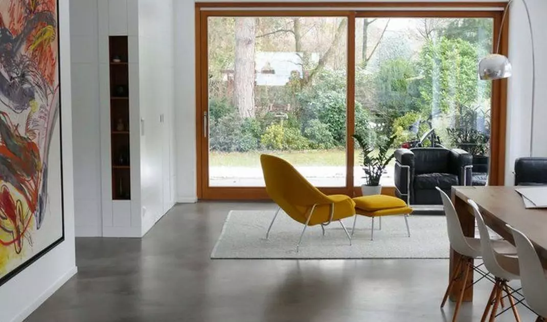 Microcement floor surface