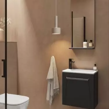 Colored microcement wall