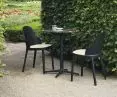 Allez Chair Molded Wicker Seat Black | Allez Table 4L Marble Coffee H75 Ø60cm