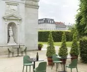 Allez Chair Park Green | Allez Table 4L Marble_Black H75 70x70cm