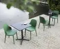 Allez Chair Park Green | Allez Table 4L Marble_Black H75 70x70cm