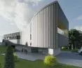 Service building - oval facade using BP19 and BP11 HTS.