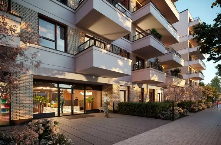 Budynek mieszkalny na terenie dawnej Modeny - wizualizacja, proj. HRA Architekci