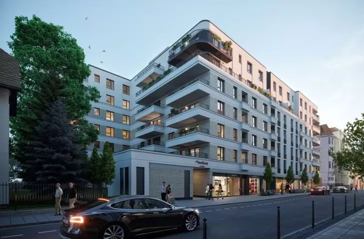 Budynek mieszkalny na terenie dawnej Modeny - wizualizacja, proj. HRA Architekci