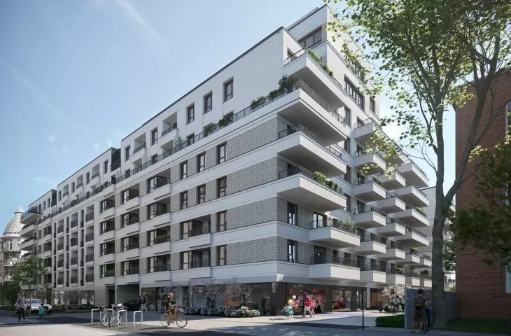 Budynek mieszkalny na terenie dawnej Modeny - wizualizacja, proj. HRA Architekci