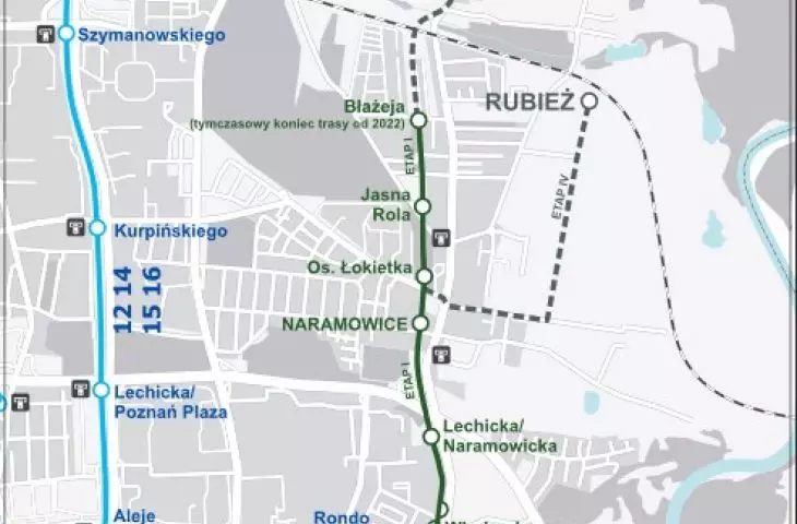 New streetcar route to Naramowice in Poznań