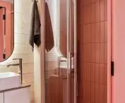 pink tiles in the bathroom