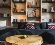 the interior is cozy and modern