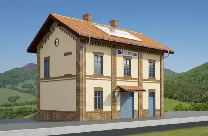 Wizualizacja dworca w Żegiestowie