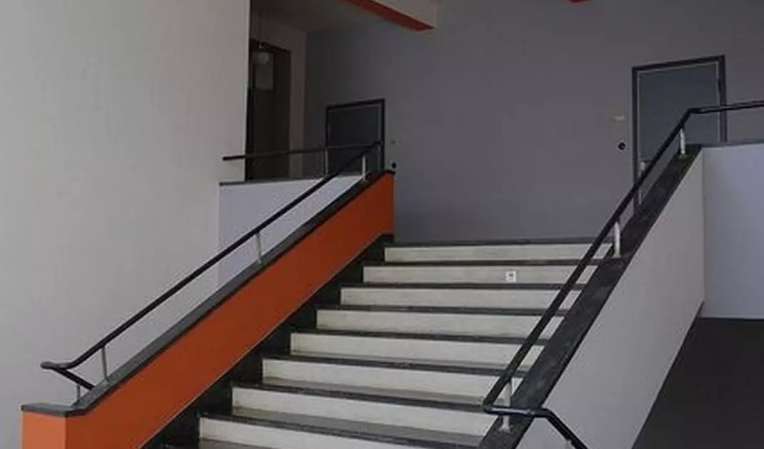 Staircase in the Bauhaus building in Dessau