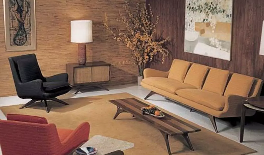 The furniture has gently curved shapes