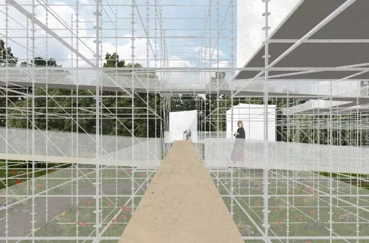 Projekt The Artistory, konstrukcja z rusztowań