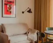 The interior of a Krakow studio apartment, living room