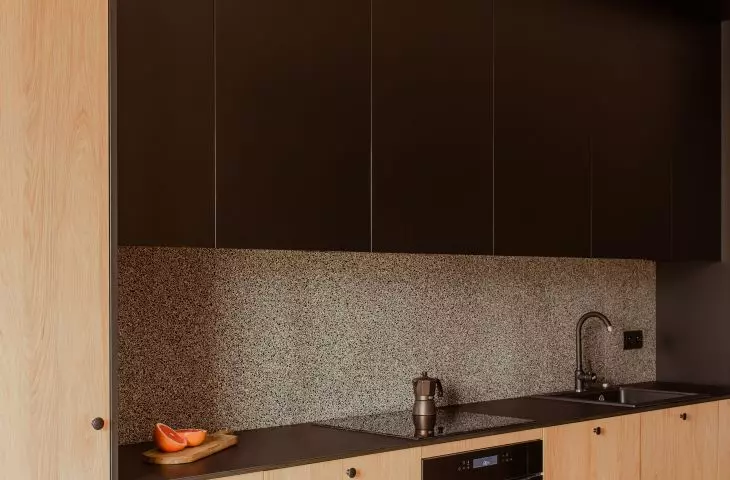 Kitchen in a Krakow studio apartment